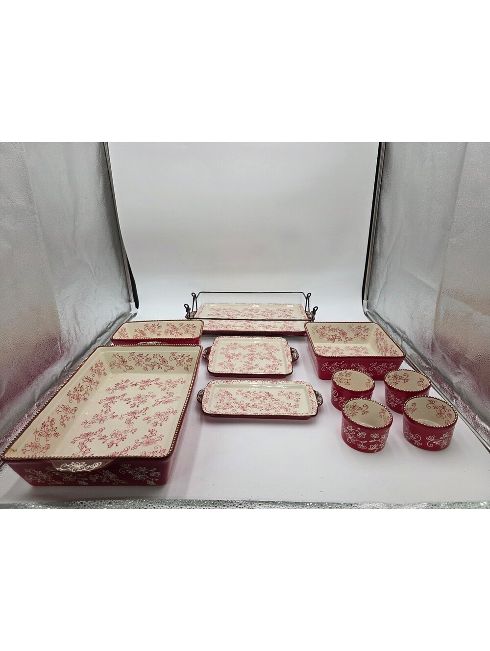 Temp-tations Floral Lace Ovenware Set by Tara